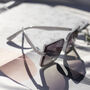 Front Lens Rectangle Thick Frame Sunglasses In White, thumbnail 1 of 2