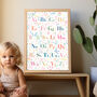 Floral Alphabet Letter Print For Girls Bedroom, thumbnail 1 of 5