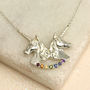 Twin Unicorn Necklace With Rainbow, thumbnail 2 of 6
