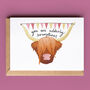 Highland Cow Valentine's Day Card, thumbnail 1 of 2