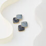Two Tone Blue Geometric Stud Earrings, thumbnail 2 of 3