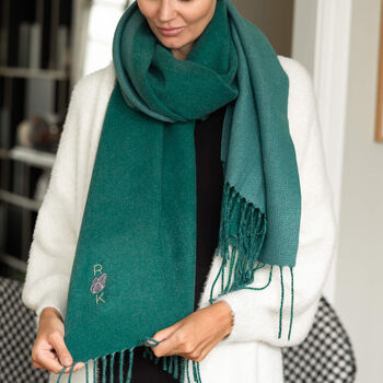 Reversible Colour Contrast Cashmere Blend Scarf, 2 of 12