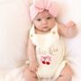 Personalised Embroidered Cherry Frill Summer Romper, thumbnail 1 of 5