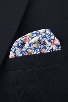 Handmade Wedding Tie In Blue And Pink Floral Print, 9 of 9