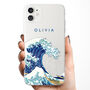 Personalised Giant Wave Hokusai Clear Phone Case, thumbnail 1 of 5