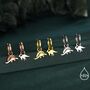 Sterling Silver Mismatched Parasaurolophus And Stegosaurus Hoop Earrings, thumbnail 7 of 12