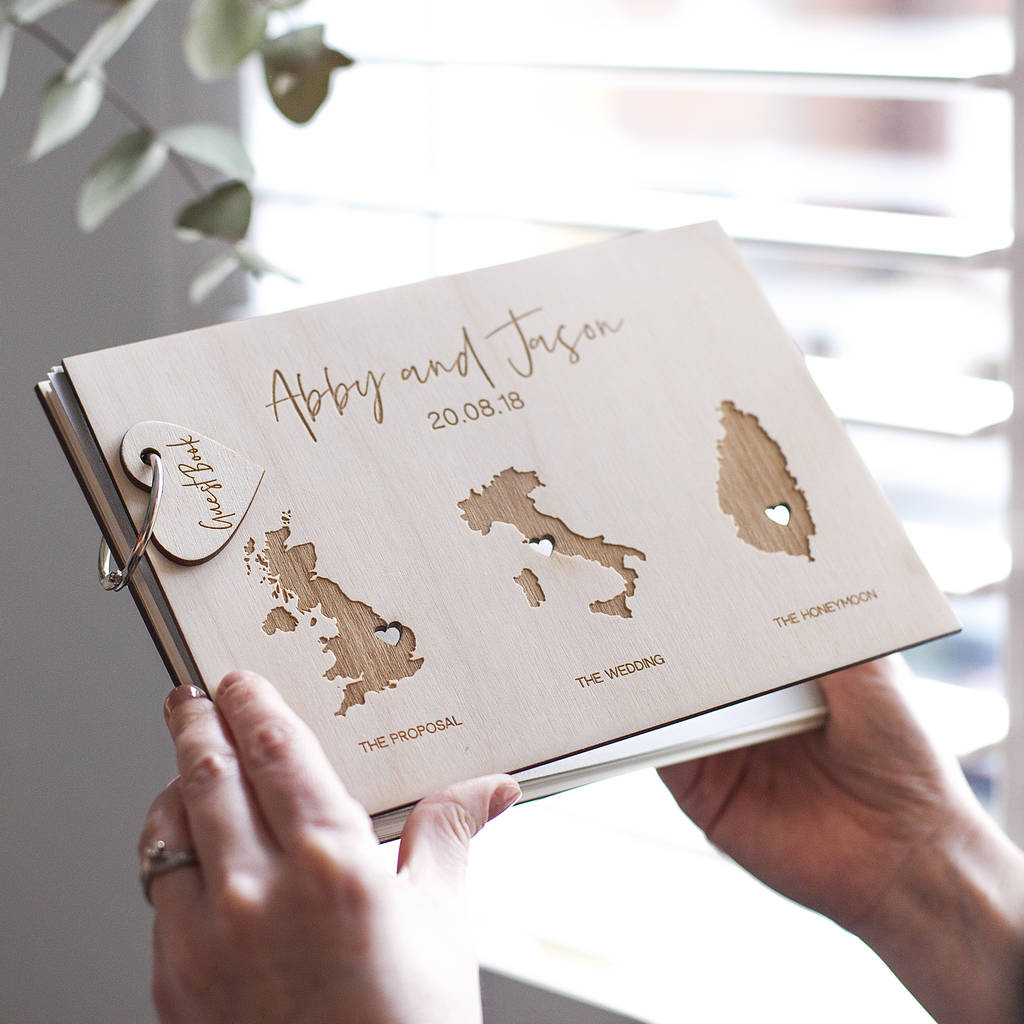 Personalised Trio Destination Map Guest Book, 1 of 11
