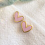 Pink Polymer Clay Heart Studs, thumbnail 3 of 5