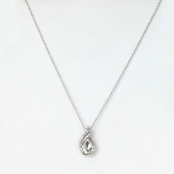 Crystal Teardrop Pendant Necklace, 2 of 5