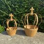 Set Of Two Crown Style Planters In Rust, thumbnail 2 of 5