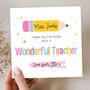 Personalised Thank You Teacher Card, Key Worker End Of Term Gift, thumbnail 1 of 4