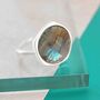 Labradorite Gold Plated Sterling Silver Gemstone Ring, thumbnail 2 of 4