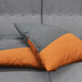 Grey And Orange Pillow Cover With Geometric Theme, thumbnail 4 of 7