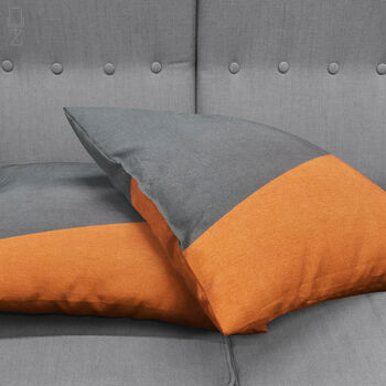 Grey And Orange Pillow Cover With Geometric Theme, 4 of 7