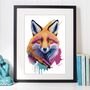 Painterly Fox Portrait Illustration Art Print, thumbnail 1 of 4