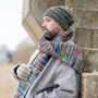 Fair Trade Unisex Chunky Scarf Repurposed Waste Wool, thumbnail 1 of 10