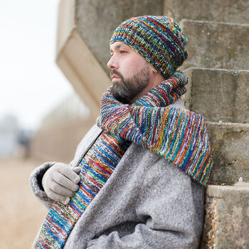 Fair Trade Unisex Chunky Scarf Repurposed Waste Wool, 2 of 10