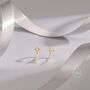 Starburst Star Huggie Hoop Earrings In Sterling Silver, thumbnail 3 of 10
