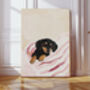 Dachshund Dog Pastel Portrait Art Print, thumbnail 2 of 3