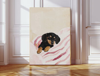 Dachshund Dog Pastel Portrait Art Print, 2 of 3