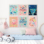 Under The Sea Nursery Wall Art Set | Personalised Sea Life Prints, thumbnail 3 of 13