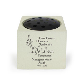 Personalised Life And Love Memorial Resin Vase, 2 of 3