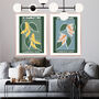 Citrus Shoe Tree Lemon Wall Art Stilletto Leaf Print, thumbnail 3 of 7