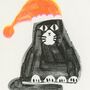 Cute Christmas Cat Risograph Card, thumbnail 2 of 2