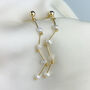 Gold Colour Sterling Silver Pearl Scatter Dangle Stud Earrings, thumbnail 3 of 4