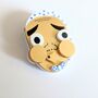 Traditional Japanese Mask Brooch Hyottoko Japan Acrylic, thumbnail 2 of 7