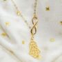 Hamsa Fatima Infinity Interlock Lariat Necklace, thumbnail 3 of 3