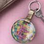 Personalised Rainbow Disco Ball Glitter Keyring, thumbnail 3 of 6