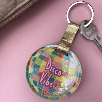 Personalised Rainbow Disco Ball Glitter Keyring, 3 of 6