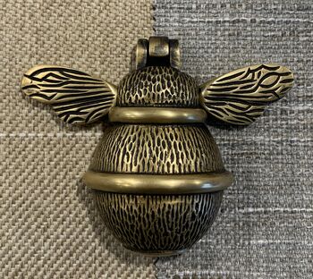 Brass Bumble Bee Door Knocker Heritage Finish, 4 of 4