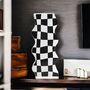 Checkerboard Wavy Ceramic Vase, thumbnail 2 of 3