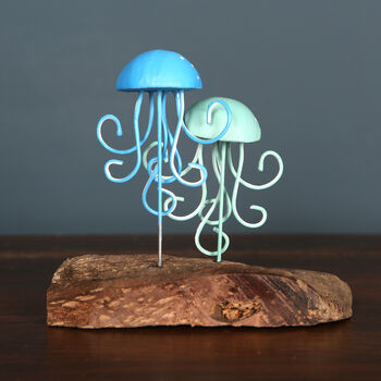 Jellyfish Duo On Driftwood Decoration, Ornament, 3 of 4