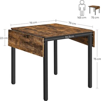 Extendable Dining Table Folding Drop Leaf Kitchen Table, 2 of 7