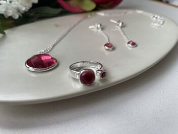 Jada Pink Cubic Zirconia Gemstone Drop Earrings, 2 of 3