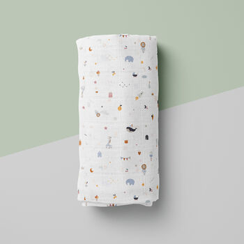 Bamboo Baby Swaddle Blanket, Signature Print, 2 of 6