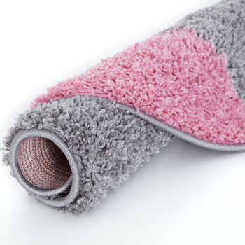 The Rugs Geometric Shaggy Rug Pink Checkered Rug, 3 of 12
