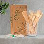 24 Pack Reusable Bamboo Cutlery Set, thumbnail 3 of 10