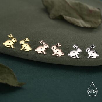 Sterling Silver Rabbit Stud Earrings, 2 of 12