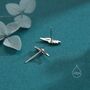 Sterling Silver Extra Tiny Sterling Silver Lavender Stud Earrings, thumbnail 5 of 12