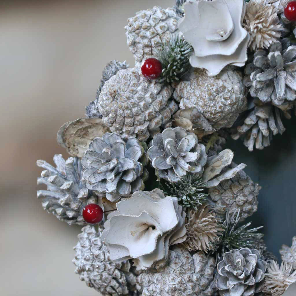 White Christmas Red Berry Door Wreath By Dibor | Notonthehighstreet.com