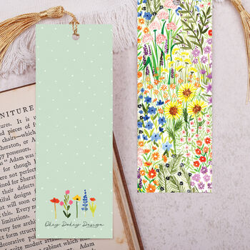 Watercolour Floral Bookmark With Coloured Tassel, 2 of 3