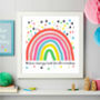 Children's Personalised Bright Rainbow Nursery Print, thumbnail 1 of 2