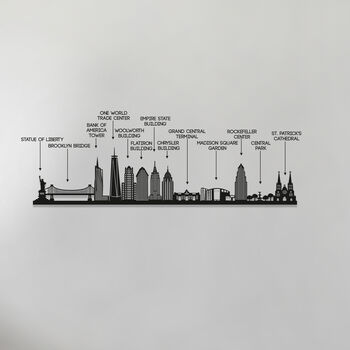 New York Skyline Silhouette Wood Wall Art, 5 of 5