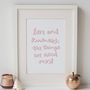 Love And Kindness Hand Lettered Typography Quote Print, thumbnail 3 of 4