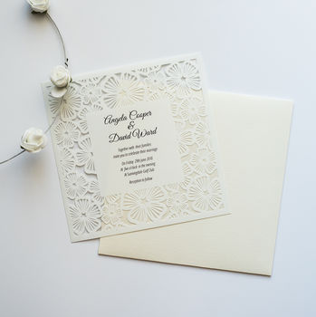 Floral Lace Wedding Invitation, 4 of 4