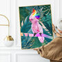 Rainbow Cockatoo Tropical Bird Jungle Art Print, thumbnail 2 of 7